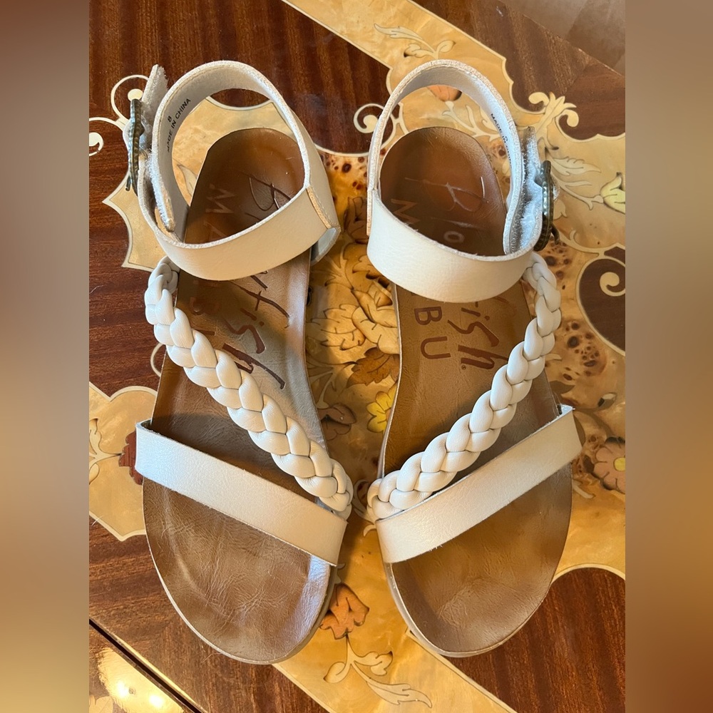 Blowfish Cream Braided Sandals